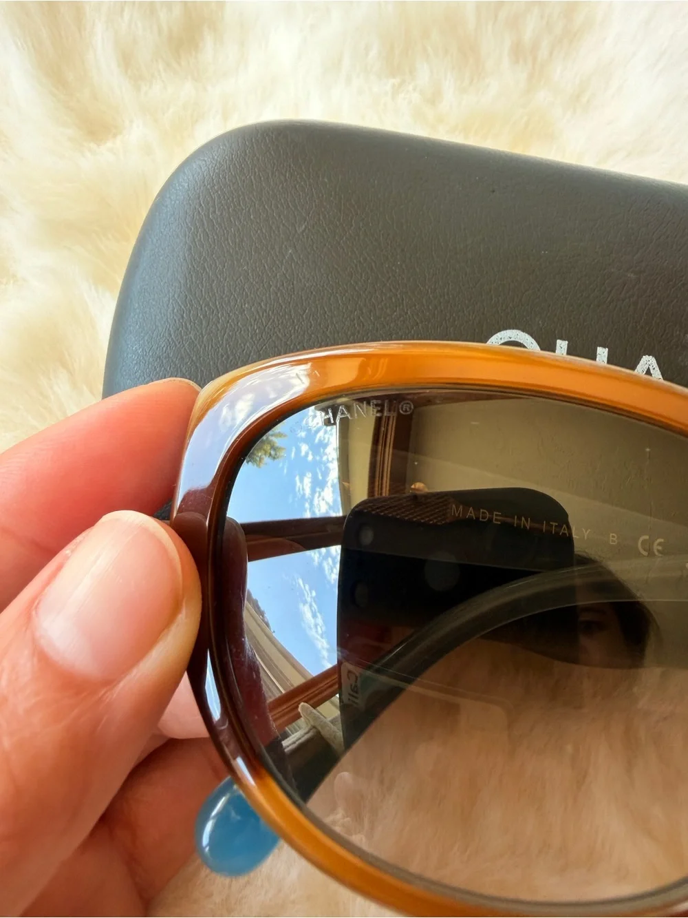 CHANEL Camellia Floral Sunglasses 5187-H-A Blue Tortoise Italy